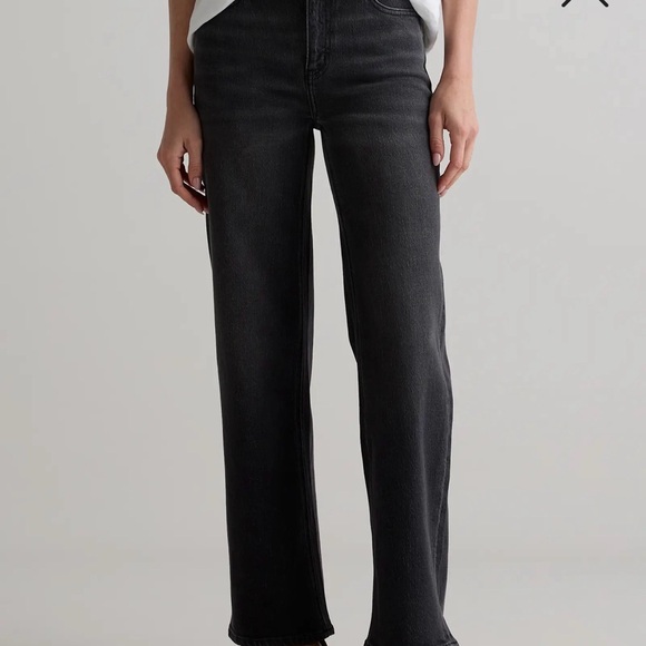 Quince Denim - Quince Bella Stretch Relaxed Straight Jeans in Charcoal Black 26/30